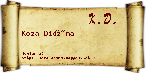 Koza Diána névjegykártya