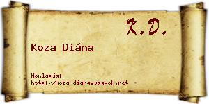 Koza Diána névjegykártya